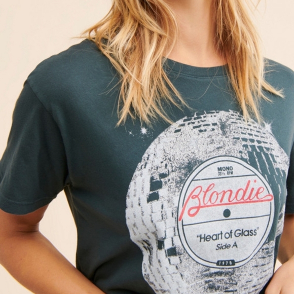 Blondie graphic band t-shirt glitter disco ball & record album - Picture 6 of 12